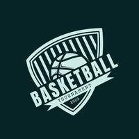 basketboll logotyp design mall enkel stil design vektor