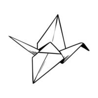 en kran tillverkad förbi origami. vektor klotter illustration. begrepp av vänskap och förtroende.