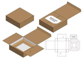 Box Verpackung gestanzte Vorlage Design. 3D-Modell vektor