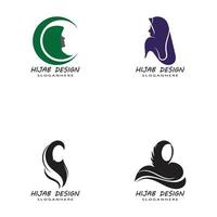 muslimah hijab logotyp mall vektor illustration design