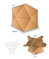 Box Verpackung gestanzte Vorlage Design. 3D-Modell vektor