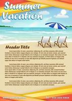 Sommerferien mit Sandstrand Poster Banner vektor