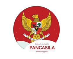 glückliche pancasila Tagesgrußkarte vektor