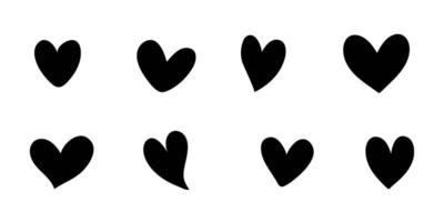 uppsättning valentine kärlek hjärtsymboler isolerade vektor pack handritade ikoner