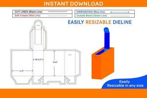 Box Verpackung Dieline Vorlage und 3d Box Design Box Dieline und 3d Box vektor