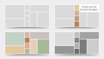 Moodboard Vorlage. Foto Collage Layout. minimalistisch Moodboard. vektor