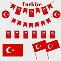 flagga av Turkiet, nationell symbol av tukiye vektor