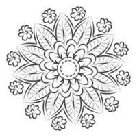 Mandala-Kunstdesign im Kreis. einfaches Mandala-Design Blumen-Mandala-Kunst Schöne Mandala-Grafik vektor