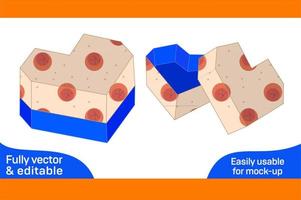choklad låda hjärta form, gåva hjärta låda Död linje mall och 3d vektor fil 3d låda