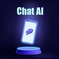 Chatbot, mit und chatten künstlich Intelligenz Plaudern bot entwickelt durch Technik Unternehmen. Digital Plaudern bot, Roboter Anwendung, Konversation Assistent Konzept. optimieren Sprache Modelle zum Dialog vektor