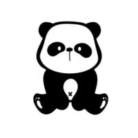 wenig Panda Silhouette Herstellung süß Gesten Tier Cartoons zum Kinder vektor