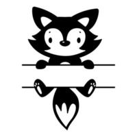 das Silhouette von ein schlau Fuchs süß Tier Cartoons zum Kinder vektor