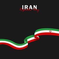 Vektor des Tages der Republik mit iranischen Flaggen. Feier des Tages der Iranischen Republik.