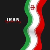Vektor des Tages der Republik mit iranischen Flaggen. Feier des Tages der Iranischen Republik.