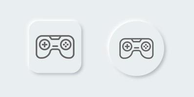 joystick linje ikon i neomorf design stil. spel kontrollant tecken vektor illustration.