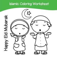 islamisch Färbung Arbeitsblatt. islamisch Religion Artikel Färbung Buch. Vektor einstellen von islamisch Artikel auf Weiß Hintergrund. Vektor Illustrationen.