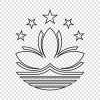 dünn Linie Emblem von Macao vektor