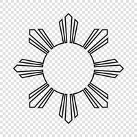 dünn Linie Emblem von Philippinen vektor