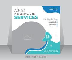 Beste Gesundheitswesen Bedienung Sozial Medien Post zum Krankenhaus Klinik Beförderung Netz Banner Design Vorlage vektor