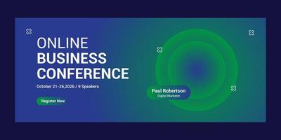 företag konferens webb baner mall vektor