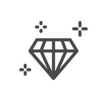 diamant relaterad ikon översikt och linjär vektor. vektor