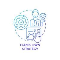 ciam Strategie Blau Gradient Konzept Symbol. Geschäft Optimierung. sich entwickeln planen. wählen richtig Lösung. abstrakt Idee dünn Linie Illustration. isoliert Gliederung Zeichnung vektor