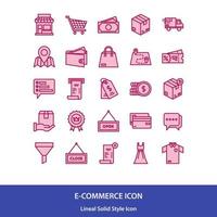 E-Commerce Symbol Pack im geradlinig solide Stil Vektor, Geschäft Symbol, online Geschäft Symbol, Lieferung Symbol vektor