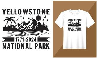 yellostone 1771-2024 nationell parkera illustration retro by vektor t skjorta design