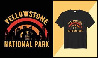 yellostone nationell parkera t skjorta illustration retro USA stad vektor design