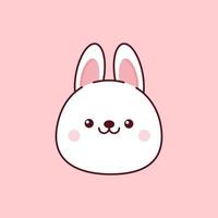 süß Schnauze von Weiß Hase im kawaii Stil vektor