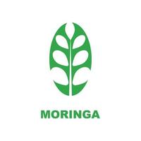 grön moringa blad logotyp, för ört- Ingredienser, moringa jordbruk, hälsa, medicin industri, skönhet, terapi, begrepp design vektor illustration ikon mall med en modern begrepp