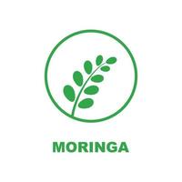 grön moringa blad logotyp, för ört- Ingredienser, moringa jordbruk, hälsa, medicin industri, skönhet, terapi, begrepp design vektor illustration ikon mall med en modern begrepp