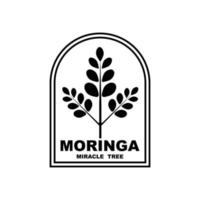 Grünes Moringa-Blatt-Logo, für pflanzliche Inhaltsstoffe, Moringa-Landwirtschaft, Gesundheit, Medizinindustrie, Schönheit, Therapie, Konzeptdesign-Vektorillustrations-Icon-Vorlage mit einem modernen Konzept vektor