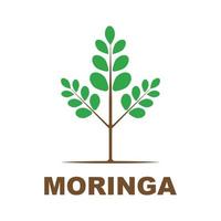 Grünes Moringa-Blatt-Logo, für pflanzliche Inhaltsstoffe, Moringa-Landwirtschaft, Gesundheit, Medizinindustrie, Schönheit, Therapie, Konzeptdesign-Vektorillustrations-Icon-Vorlage mit einem modernen Konzept vektor