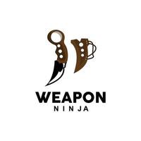 vapen logotyp, traditionell vapen karambit vektor, ninja stridande verktyg enkel design, symbol ikon, illustration vektor