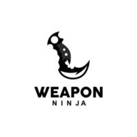 vapen logotyp, traditionell vapen karambit vektor, ninja stridande verktyg enkel design, symbol ikon, illustration vektor