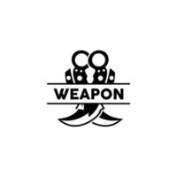 Waffe Logo, traditionell Waffe karambit Vektor, Ninja Kampf Werkzeug einfach Design, Symbol Symbol, Illustration vektor