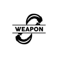 Waffe Logo, traditionell Waffe karambit Vektor, Ninja Kampf Werkzeug einfach Design, Symbol Symbol, Illustration vektor