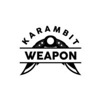 vapen logotyp, traditionell vapen karambit vektor, ninja stridande verktyg enkel design, symbol ikon, illustration vektor