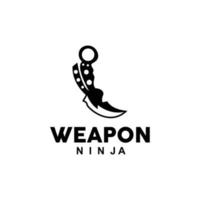 Waffe Logo, traditionell Waffe karambit Vektor, Ninja Kampf Werkzeug einfach Design, Symbol Symbol, Illustration vektor