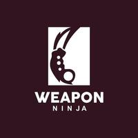 Waffe Logo, traditionell Waffe karambit Vektor, Ninja Kampf Werkzeug einfach Design, Symbol Symbol, Illustration vektor