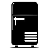 schwarz und Weiß Kühlschrank Symbol oder Logo vektor