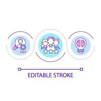 Mannschaft und persönlich Erfolge Schleife Konzept Symbol. Angestellte Auswertung. korporativ Rangfolge abstrakt Idee dünn Linie Illustration. isoliert Gliederung Zeichnung. editierbar Schlaganfall vektor