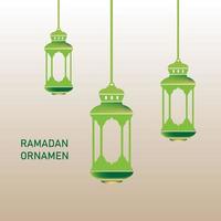lykta islamic prydnad i grön för ramadan, eid mubarak, etc. vektor