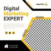 Vektor Digital Marketing Experte Sozial Medien Post und Vorlage Design