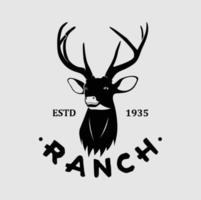 rådjur ranch logotyp ullustration vektor