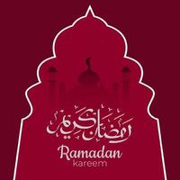 Ramadan Kareem arabische Kalligraphie mit traditionellen islamischen Ornamenten. Vektorillustration vektor