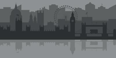 London Horizont Silhouette. Vektor Illustration