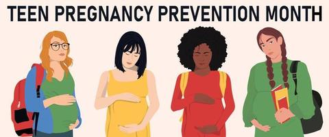Teen Schwangerschaft Verhütung Monat vektor