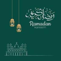Ramadan Kareem arabische Kalligraphie mit traditionellen islamischen Ornamenten. Vektorillustration vektor